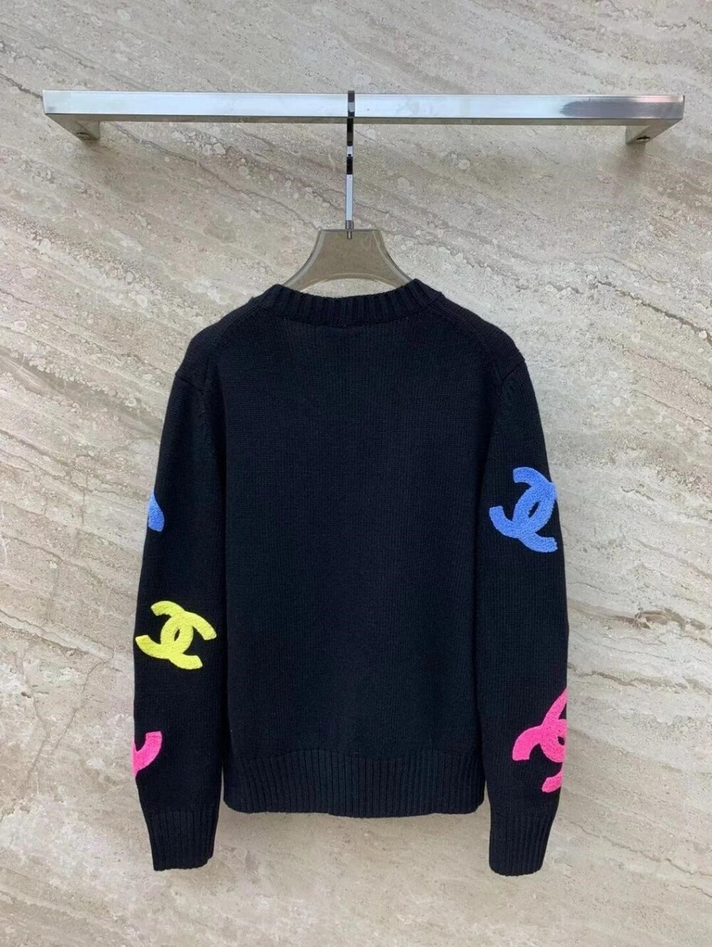Chanel Black with Multicolor CC Logo Knit Cardigan Sweater - Picture 2 of 9